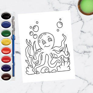 Colour Me Octopus Kids Activity Cards