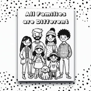 Colour Me Page All Families are Different