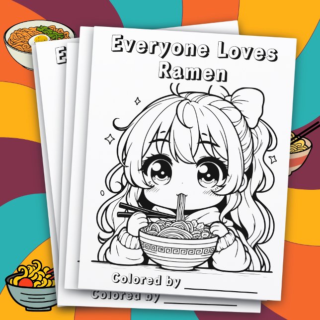 Colour Me Page | Anime Girl Eating Ramen (Creator Uploaded)
