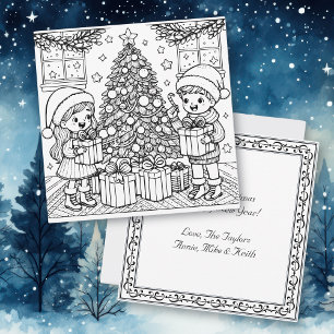 Colour Me Page   Christmas Morning Card