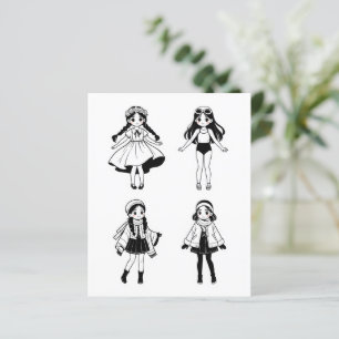 Colour Me Page for Kids   4 girls