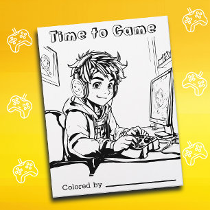 Colour Me Page for Kids   Anime Gamer Time to Play