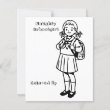 Colour Me Page for Kids | Anime Naughty Schoolgirl