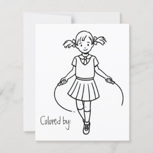 Colour Me Page for Kids   Anime School Girl