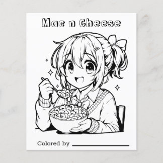 Colour Me Page for Kids | Mac n Cheese