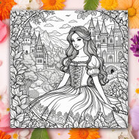 Colour Me Page | Pretty Princess and Castle