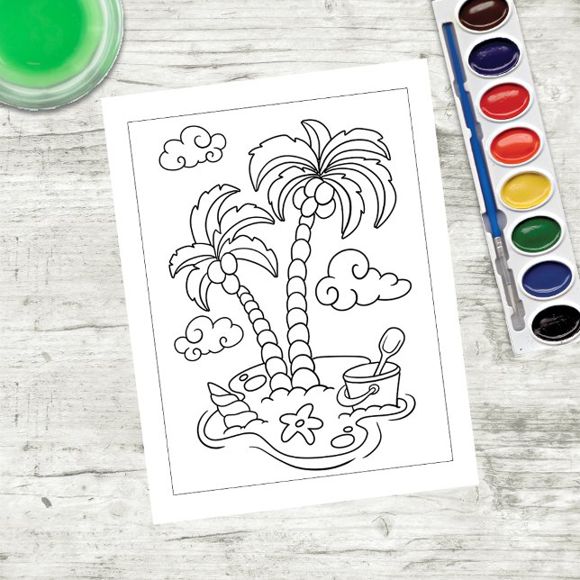 Colour Me Palm Trees at Beach | Activity Cards (Creator Uploaded)