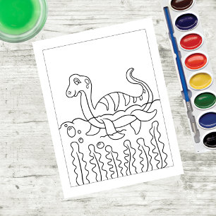 Colour Me Plesiosaur Dinosaur   Kids Activity Card