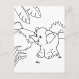 Colour Me Post Card - Elephant