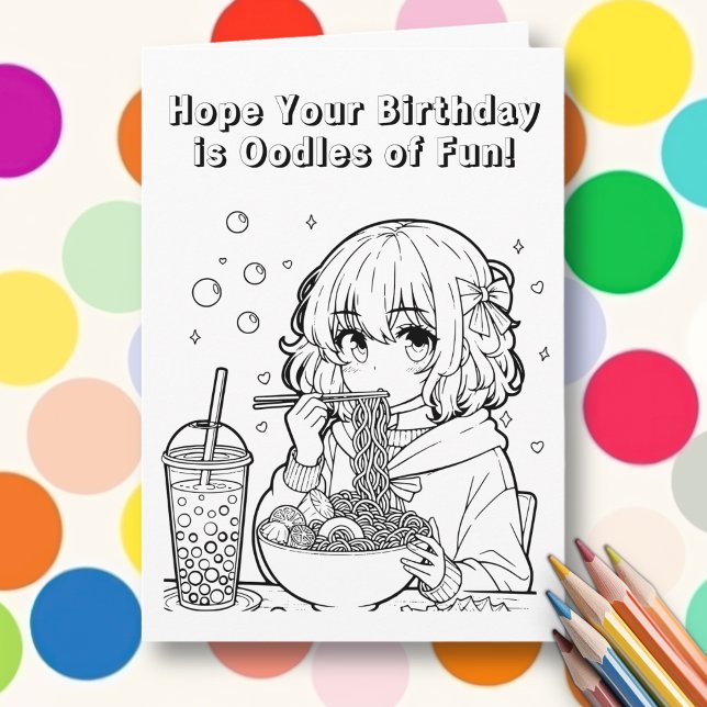 Colour Me | Ramen pun Personalised Girl's Birthday Card (Creator Uploaded)
