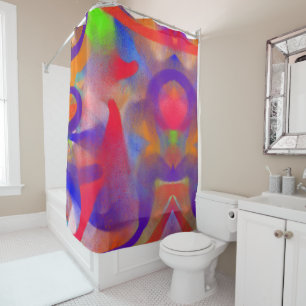 Colour Memory Raspberry Red Shower Curtain