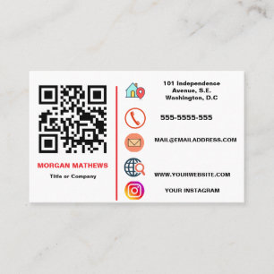 Colour Minimalist Professional Company Logo QR Cod Business Card