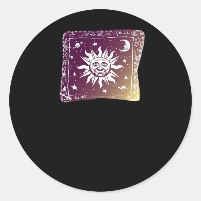 Colour Moon Boho Whimsigothic Gothic Witchy Witch  Classic Round Sticker (Front)