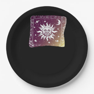 Colour Moon Boho Whimsigothic Gothic Witchy Witch  Paper Plate