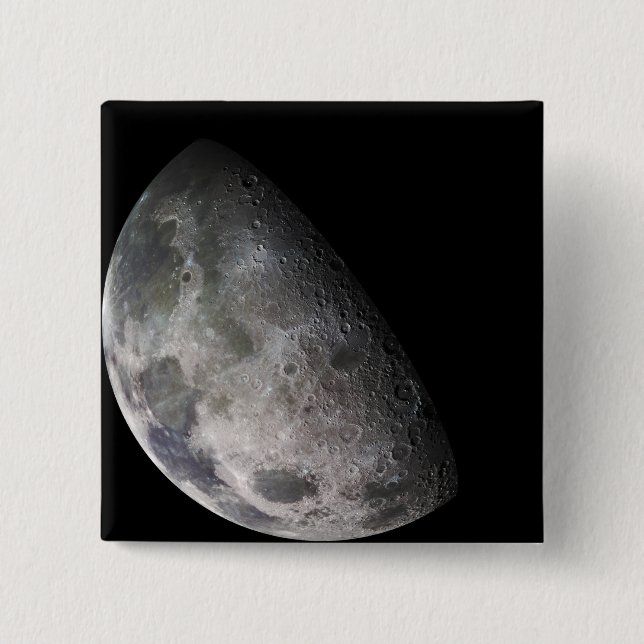 Colour mosaic of the Earth's moon 15 Cm Square Badge (Front)