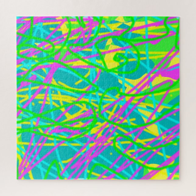 Colour My Dreams Scribble Pattern Expressive Artsy Jigsaw Puzzle (Vertical)