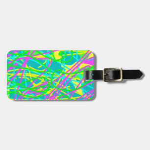 Colour My Dreams Scribble Pattern Expressive Artsy Luggage Tag