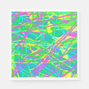 Colour My Dreams Scribble Pattern Expressive Artsy Napkin