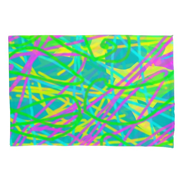 Colour My Dreams Scribble Pattern Expressive Artsy Pillowcase (Front)