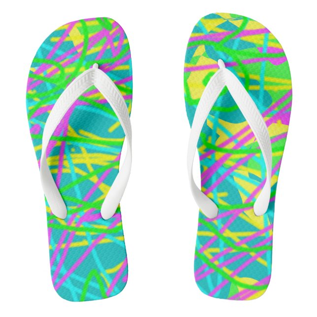 Colour My Dreams Scribble Pattern Expressive  Jandals (Footbed)