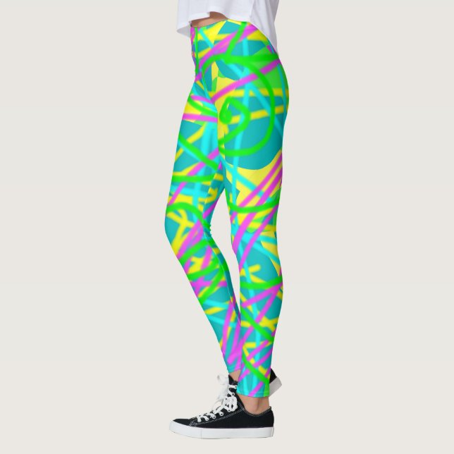 Colour My Dreams Scribble Pattern Expressive  Leggings (Left)