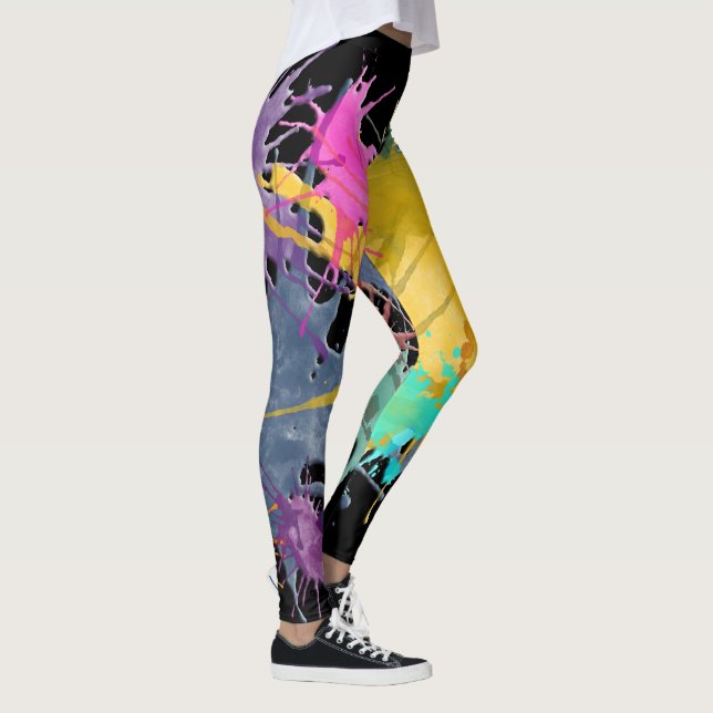 Colour my Life splashes + your backgr. & ideas Leggings (Right)