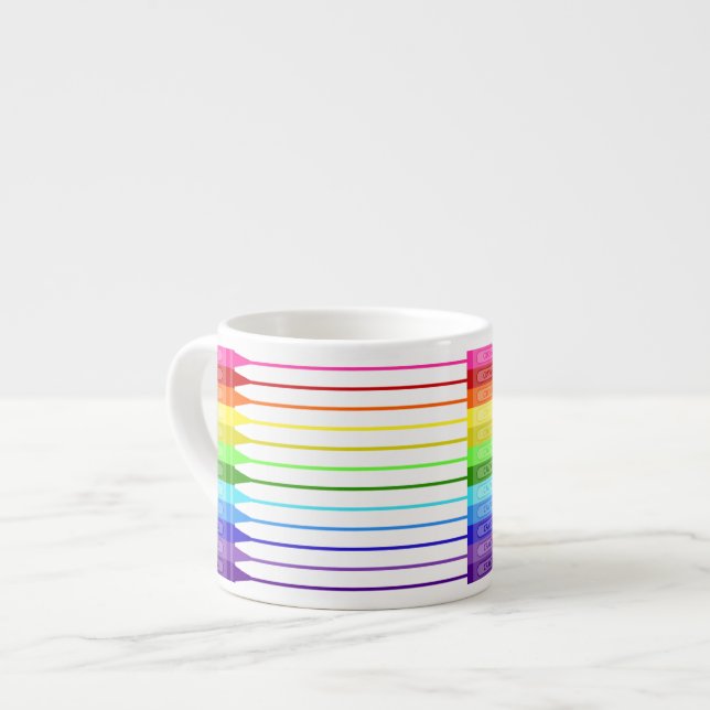 Colour My World Rainbow Crayons Espresso Cup (Front Left)