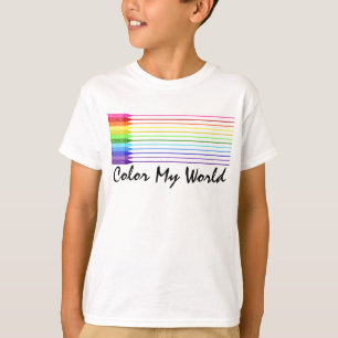 Colour My World Rainbow Crayons T-Shirt