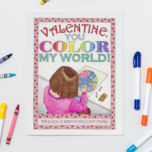 Colour My World Valentine Post Card (Creator Uploaded)