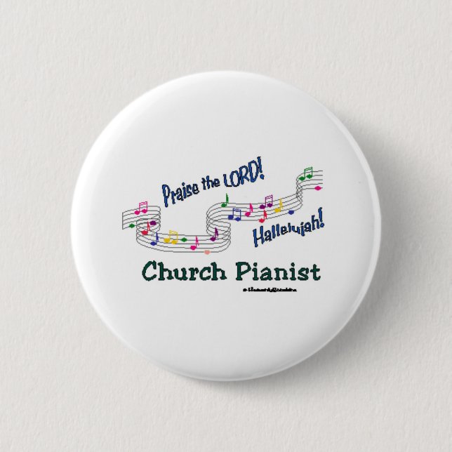 Colour Notes Pianist 6 Cm Round Badge (Front)
