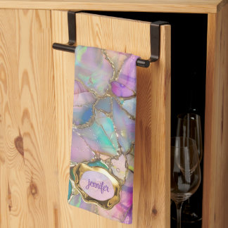 Colour Opal and Liquid Gold Tea Towel