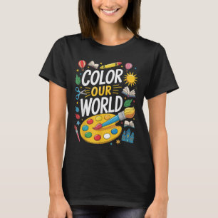 Colour Our World Summer Reading 2025 Art Painting T-Shirt