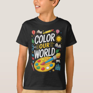 Colour Our World Summer Reading 2025 Art Painting  T-Shirt