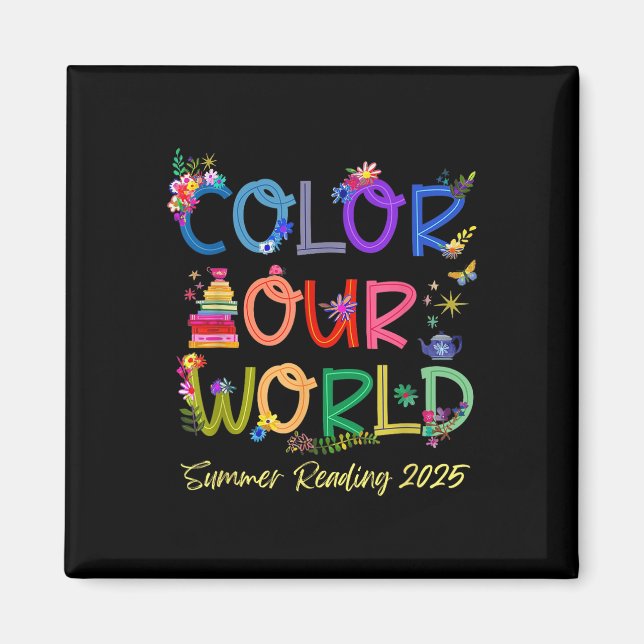 Colour Our World Summer Reading 2025 Boho Wildflow Magnet (Front)