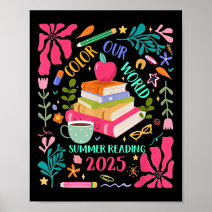 Colour Our World Summer Reading 2025 Boho Wildflow Poster