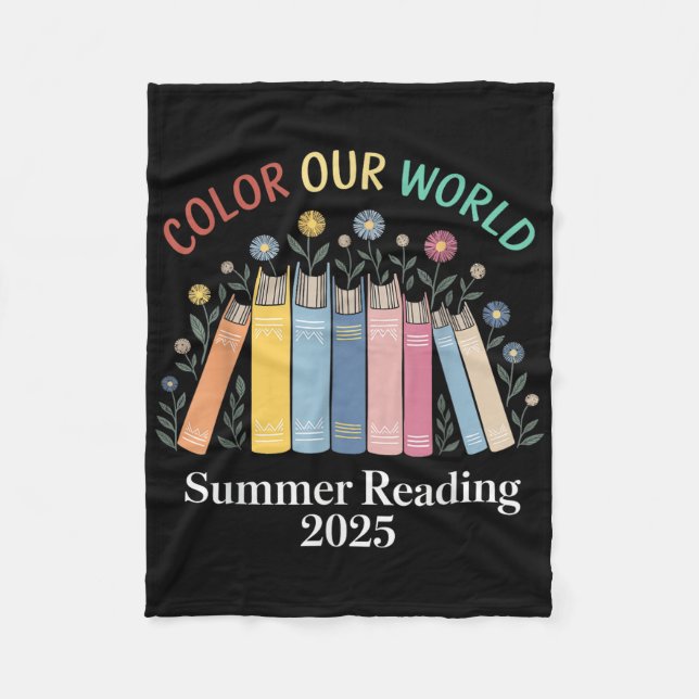 Colour Our World Summer Reading 2025 Book Lover Wi Fleece Blanket (Front)