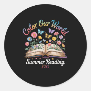 Colour Our World Summer Reading 2025 Classic Round Sticker