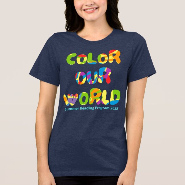 Colour Our World Summer Reading 2025 Creativity  Tri-Blend Shirt (Front)