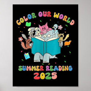 Colour Our World Summer Reading 2025 Librarian Boo Poster