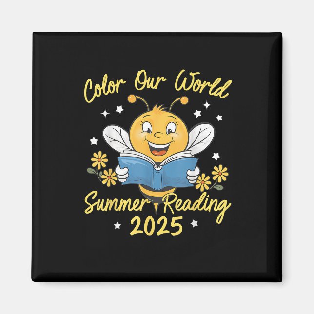 Colour Our World Summer Reading Program 2025 Bee R Magnet (Front)