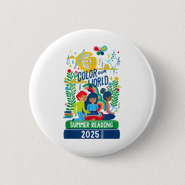 Colour Our World Summer Reading Program 2025 Book  6 Cm Round Badge (Front)