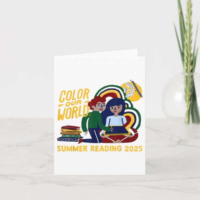 Colour Our World Summer Reading Program 2025 Book  Card (Front)