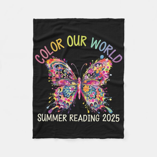 Colour Our World Summer Reading Program 2025 Butte Fleece Blanket (Front)