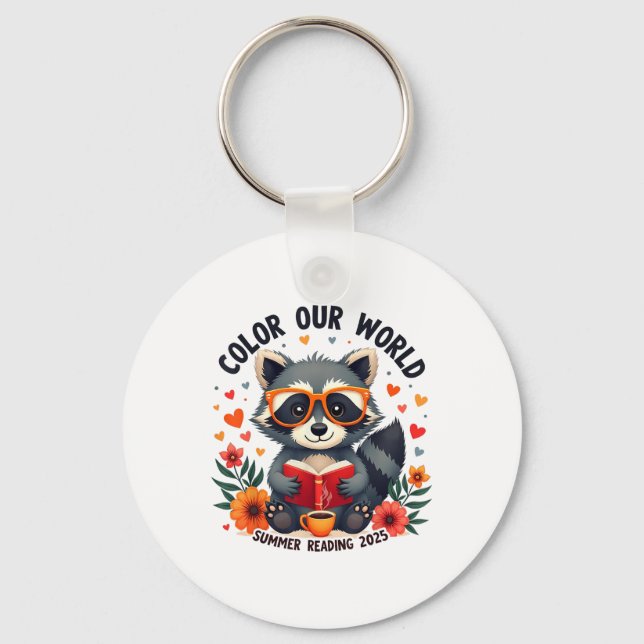 Colour Our World Summer Reading Program 2025 Funny Key Ring (Front)