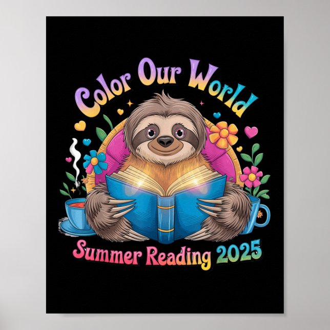 Colour Our World Summer Reading Program 2025 Funny Poster (Front)