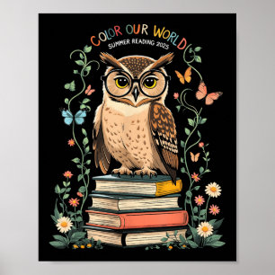 Colour Our World Summer Reading Program 2025 Owl Poster