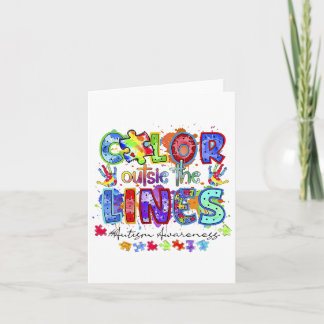 Colour Outside The Lines Autism Awareness  Card