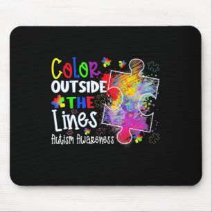 Colour Outside The Lines Autism Awareness Christma Mouse Pad