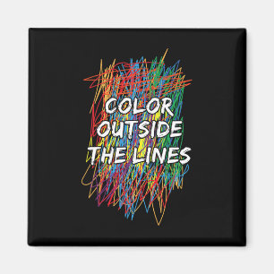 Colour Outside The Lines Autism Awareness For Girl Magnet