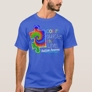 Colour Outside The Lines Autism Awareness Hippie T-Shirt